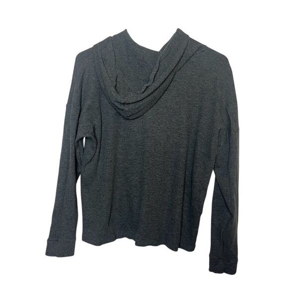 Eileen Fisher Women's Gray Ribbed Pullover Hoodie M Casual Fall - Picture 3 of 6